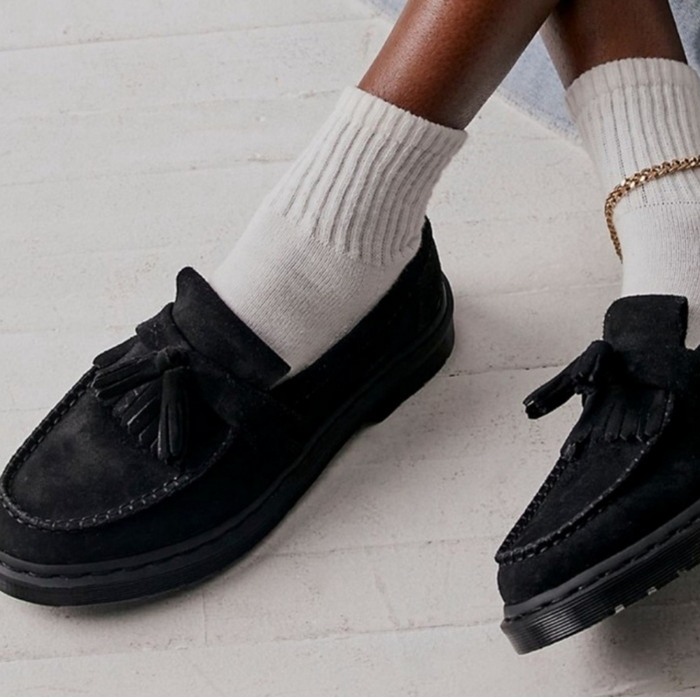 Dr. Martens Adrian Mono Tassel Soft Suede Loafers UK 6 USM 7  USL 8 (Runs Big)